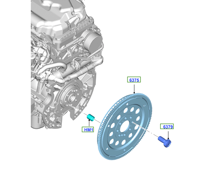 FLYWHEEL, VOLANTE DE CAJA 6R80 ORIGINAL FORD #6375 EN LA FOTO RANGER MAZDA BT50 3.2 DIESEL MOTOR