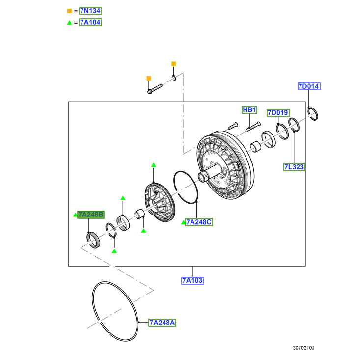 SEAL , RETEN CAJA 6R80 ORIGINAL FORD # 7A248B EN LA FOTO RANGER 3.2 DIESEL MOTOR