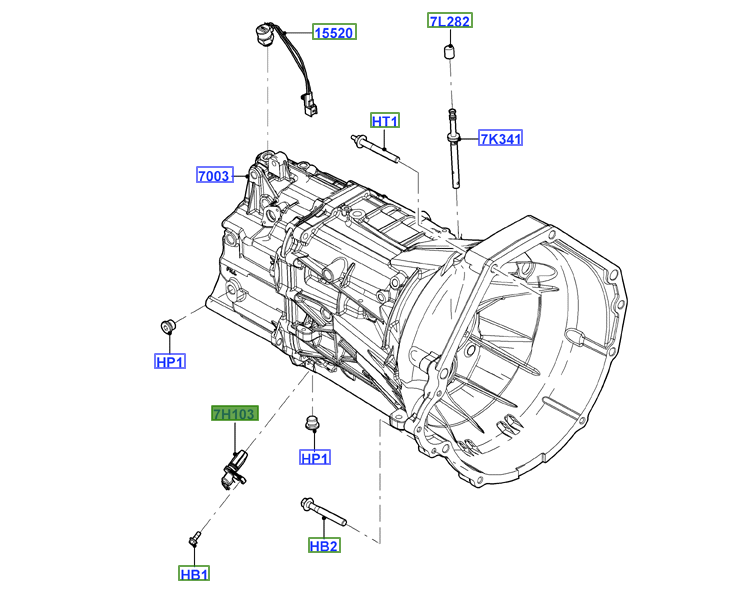 OUTPUT SHAFT SENSOR,SENSOR DE VELOCIDAD CAJA MT82 ORIGINAL FORD #7H103 EN LA FOTO